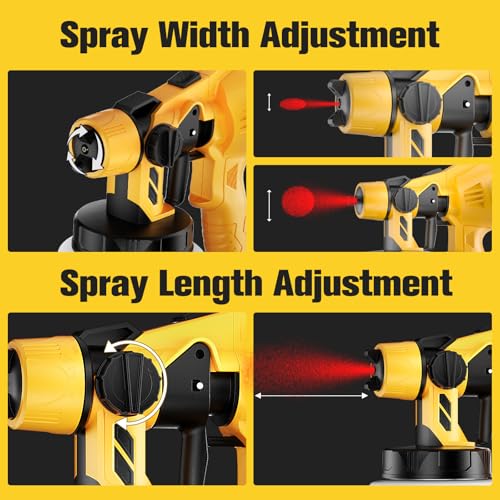 Cordless Paint Sprayer for Dewalt 20V Battery(Battery Not Included),1000ml/min High Flow(2.5mm Nozzle),Electric Spray Paint Gun for House Painting,Furniture refinishing, and Garden Fence-Tool ONLY