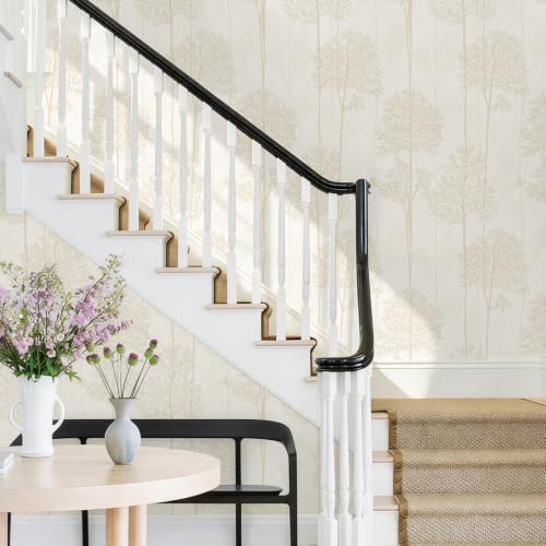 JiffDiff Warm White Self Adhesive Peel and Stick Wallpaper 17.3" X 400" - color: Warm White, size: 17.3" x 400"