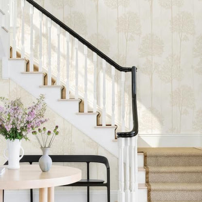 JiffDiff Warm White Self Adhesive Peel and Stick Wallpaper 17.3" X 400" - color: Warm White, size: 17.3" x 400"