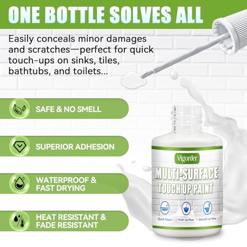 White Touch Up Paint Pen, White Paint for Wall, Door, Cabinets, Furniture, Enamel (Semi-Gloss, 30ML)