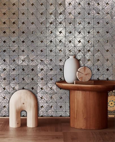 10 Sheets Peel and Stick Backsplash Tile, Self-Adhesive Mosaic Tile, Stick on Kitchen, Bathroom Vanities, Fireplace Décor, Laundry Table (10, Lasing Bronze) (10, Lasing Bronze) - color: Lasing Bronze