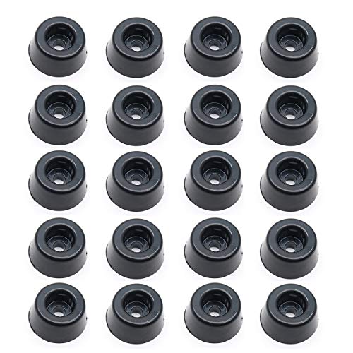 20pcs Floor Protector Plastic Furniture Feet Screw in 0.35" Height, Black