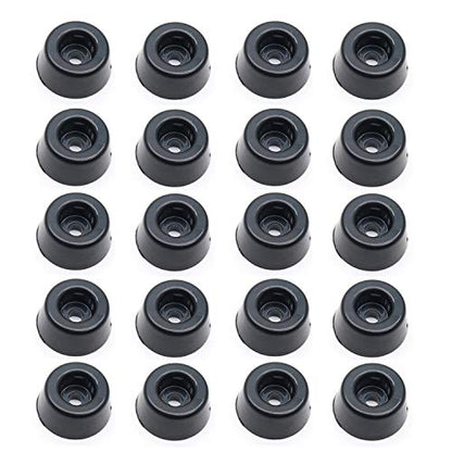 20pcs Floor Protector Plastic Furniture Feet Screw in 0.35" Height, Black