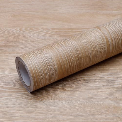 Peel and Stick Wallpaper Contact Paper Wood Natural Oak Wood Grain Contact Paper Thicken Textured for Cabinets and Drawers Countertops Waterproof Self Adhesive Vinyl 23.6" x 393" - color: Natural Oak, size: 23.6"W x 393"L