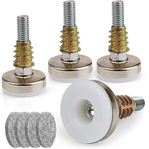 Heavy Duty Furniture Levelers Adjustable Furniture Legs Levelers, Leveling Feet for Tables Chairs Cabinets Sofa Raiser, Support 1320LBs, T- Nut Kit 3/8”-16 Thread, Large Base,w/ 4 Felt Pads (4 Pack) - color: Heavy Duty Furniture Levelers 4pack