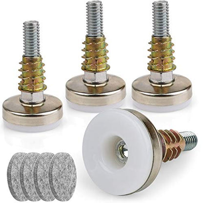 Heavy Duty Furniture Levelers Adjustable Furniture Legs Levelers, Leveling Feet for Tables Chairs Cabinets Sofa Raiser, Support 1320LBs, T- Nut Kit 3/8”-16 Thread, Large Base,w/ 4 Felt Pads (4 Pack) - color: Heavy Duty Furniture Levelers 4pack