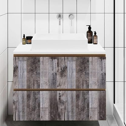 Yun-aeon Natural Wood-Gray Contact Paper Peel and Stick Wallpaper - color: Natural Wood-Gray, size: 17.3" x 80"