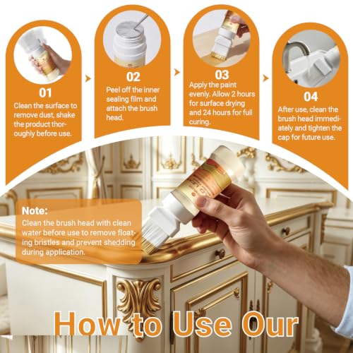 Liquid Gold Leaf Paint, Gold Acrylic Metallic for Wood & Craft 6.35oz/180ml - color: Gold
