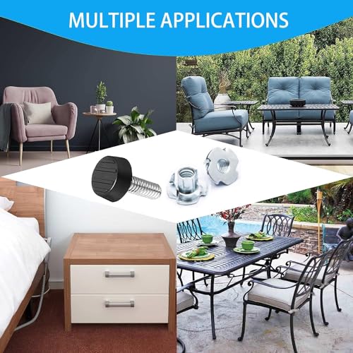 M6 Thread Furniture Feet Levelers - 20 Pack Adjustable Leveling Feet with Threaded Insert for Desk, Chairs, Table, Cabinets, Stool Legs - size: M6