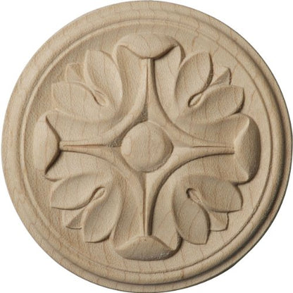 Ekena Millwork ROS02X02RAMA Raymond Round Rosette, 2 3/4" W x 2 3/4" H x 1/4" P, Maple - color: Maple, size: 2.75-in. W