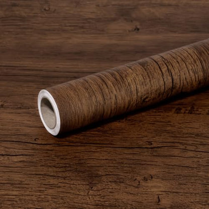 Wood Grain Contact Paper 15.7" x 236" Peel and Stick Wallpaper Brown - color: Brown, size: 15.7" x 236"