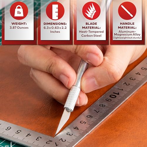 XFasten Exacto Knife Set - 2 Knives with 60 Blades | Precision Craft Knife for Art, Clay, Mat, Plastic, Paper