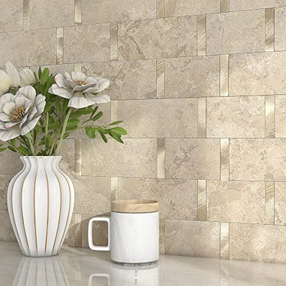 Subway Backsplash Peel and Stick Backsplash Tile Rust Beige 10pcs - color: Rust Beige, size: 10sheets