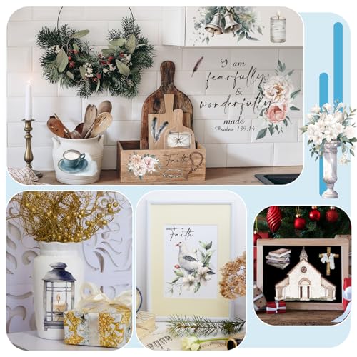 Lincia 10 Sheets Christmas Rub on Transfers for Crafts, Bible - style: Bible