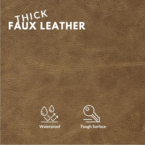 Faux Leather Fabric, Thick Durable Synthetic Repholstery Leather Vinyl, Soft Touch Distressed DIY and Craft Material - 5 Yard Roll (Chaps) - color: Chaps, size: 5 Yard Roll