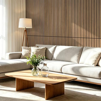 Art3d 47 x 23.6 Inch Acoustic Wood Slat Wall Panel, 4-Pack, Deep Walnut - color: Deep Walnut, size: 23.6" x 47"