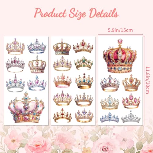 Peacoblue Crown Rub On Transfers for Furniture Craft 6"x12" - style: Crown