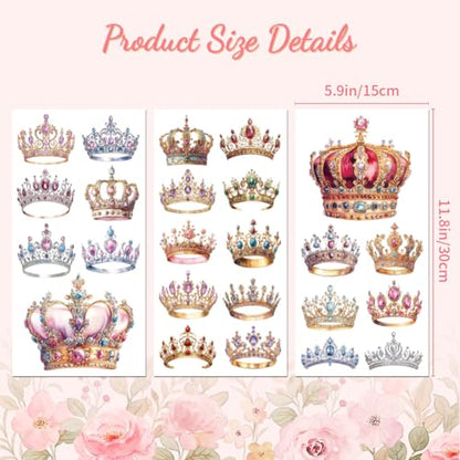 Peacoblue Crown Rub On Transfers for Furniture Craft 6"x12" - style: Crown