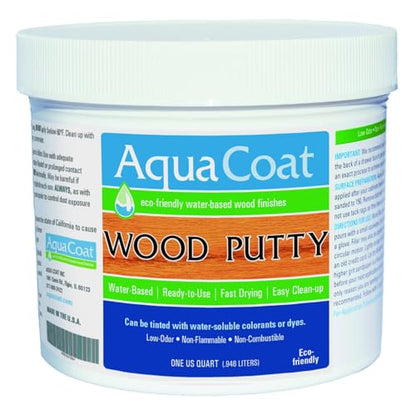 Aqua Coat Water Based Wood Putty, Easy to Sand, Tintable, Quick Drying, Paintable (Quart) - size: Quart
