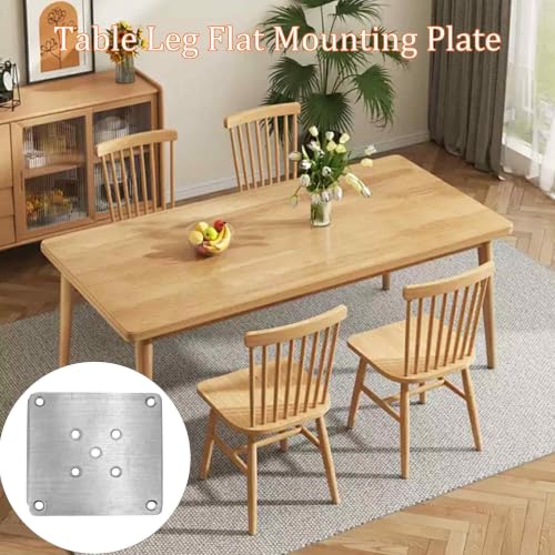 6PCS 9x9cm(3.54"x3.54") Furniture Leg Mounting Plates, Metal Flat T-Plate Connector Bracket with Screws for Sofa Chair Cabinet Table Leg Repair Replacement DIY - size: 3.54"x3.54"