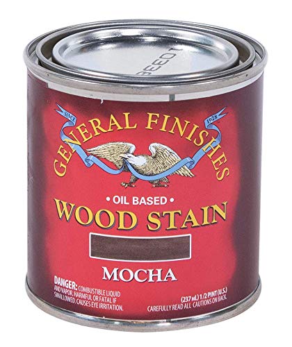 General Finishes Oil Based Penetrating Wood Stain, 1/2 Pint, Mocha - color: Mocha, size: 1 Half-Pint