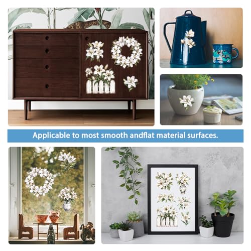 GLOBLELAND 3 Sheets Cactus Rub on Transfer for Furniture 6×12 inch - style: Cactus
