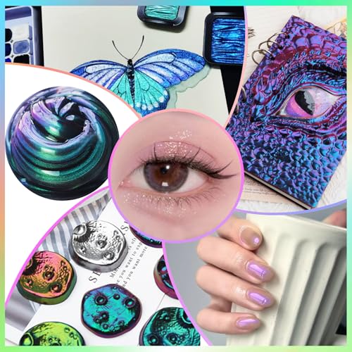 Matio Chameleon Mica Powder 10 * 5g White Chrome Powder Pearlescent Effect - color: 10 Colors White