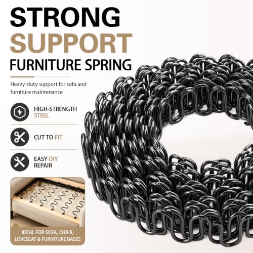 46 Feet Zig Zag 9 Gauge Upholstery Springs Couch Springs Roll Cuttable Upholstery Springs Roll - size: 0.14in