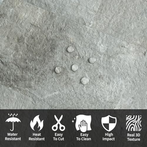 AULIGET 20-Piece Mountain Rock Peel and Stick Backsplash Wall Tiles, 6" x 12" PVC Faux Stone Stick on Tiles for Backsplash Kitchen, Bathroom, Laundry Room, Camper, Fireplace - color: Mountain Rock, size: 20 Sheets, 6"x12"x0.12"
