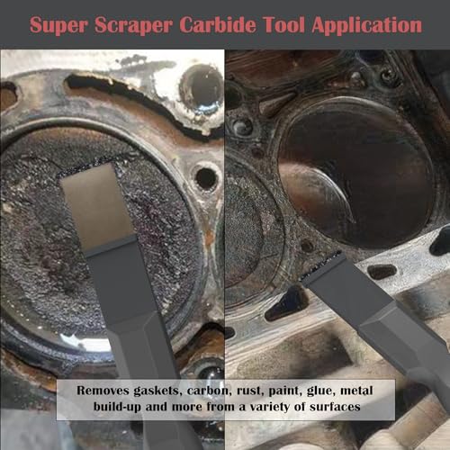 Carbide Scraper, Super Carbide Gasket Scraper for Metal and Automotive, 1-1/4 Inch and 5/8 Inch Carbide Scraper Set (Grey 2-Piece) - color: Grey