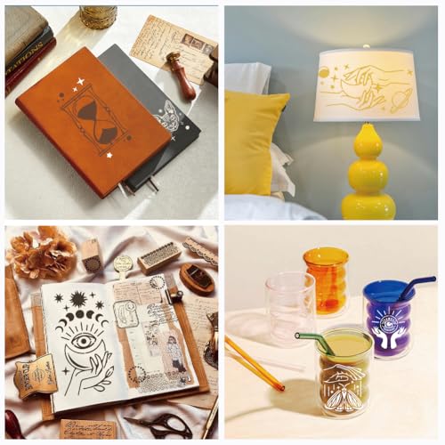 12 Pcs Painting Stencils, Reusable Craft Templates Magic Theme Stencil Template for Wall Decor, Fabric, Wood, Canvas - style: Magic Theme