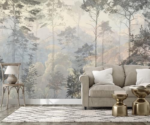 Jdayda Hazy Forest Wall Mural, Abstract Nature Landscape - color: MURAL-308, size: 86" x 57"