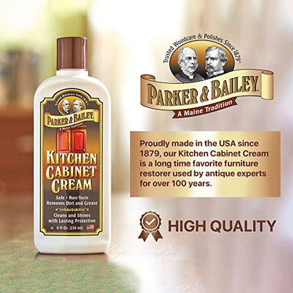 Parker & Bailey Kitchen Cabinet Cream, Multi Surface Cleaner & Furniture Cleaner, Quick Shine Wood Restorer & Protector for Cabinets, Tables & Surfaces, Renews & Restores a Finish for Wood, 12oz - size: 12 Ounce (Pack of 1)