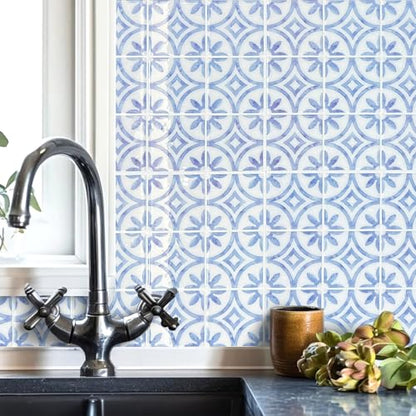 5 Pcs Peel and Stick Backsplash,3D Adhesive Wall Tiles-Blue Brick - color: Blue Brick, size: 12"x12"（5 Sheets）