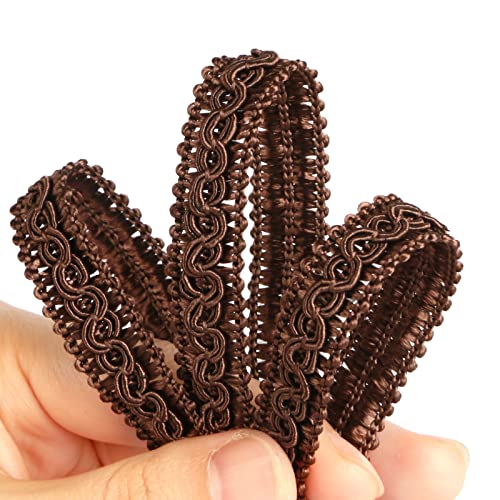 13 Yard Handmade Basic Trim,0.59" Diameter Gimp Braid-Coffee - color: dark coffee, size: 13