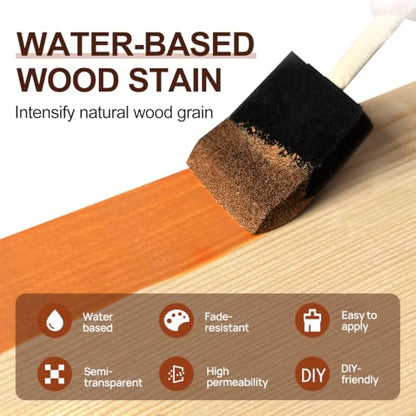 Boncart 8.45 FL.OZ Water-Based Wood Stain (Teak) - color: Teak