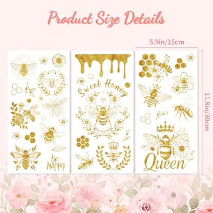 Peacoblue Golden Bee Series Rub On Transfers for Furniture Craft 6"x12" - style: Golden Bee Series