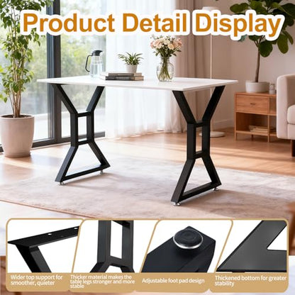 Yahpetes Table Legs 2Pcs Heavy Duty Desk Legs 30" X 20" Furniture Legs Black DIY Industrial Bench Legs Coffee Table Legs for Living Room and Kitchen (H30 X W20) - size: H30" X W20"