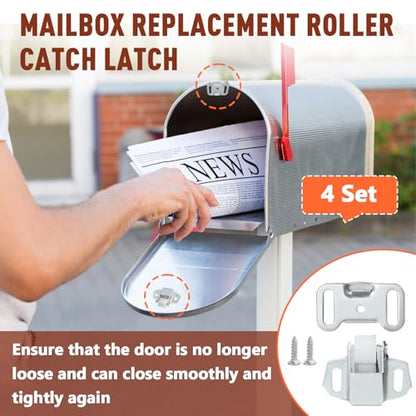 4 Pcs Mailbox Replacement Roller Catch Latch for Mailbox Cabinet RV