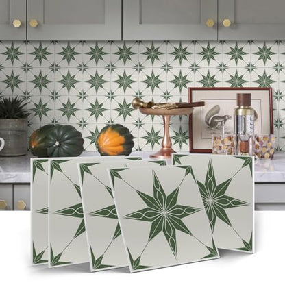 Alwayspon 12 Sheet 6x6inch 3D Thicken Foaming Board Vinyl Backsplash Marble Tiles, Self-Adhesive Peel and Stick Wall Tile Stickers Stick on Subway Tiles for Kitchen Bathroom Wall, Beige Green - color: Beige Green 1