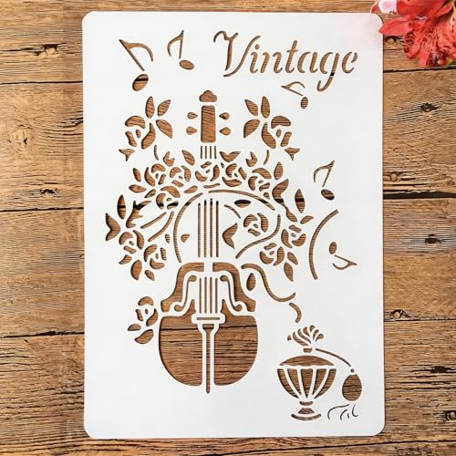 TIAMECH A4 Reusable Violin Stencil for Painting - style: Violin