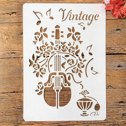 TIAMECH A4 Reusable Violin Stencil for Painting - style: Violin