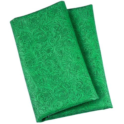 HGUAN Embossed Faux Leather Fabric 1 Yard Cut 36"x53" Embossed Vinyl Suitable for Upholstery Furniture Seat, Handmade DIY Projects (Green) - color: Green