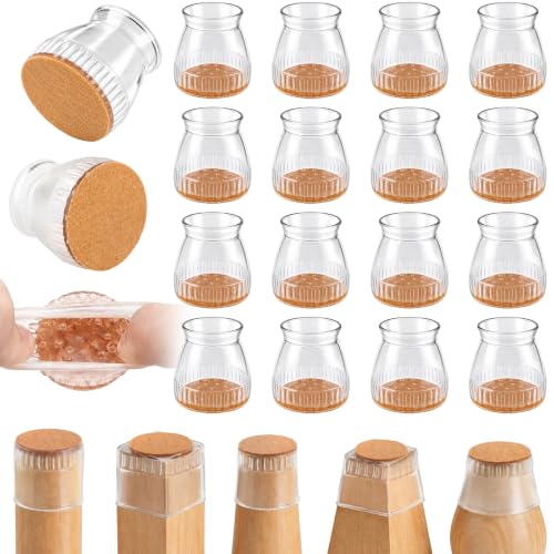 24 Pack Chair Leg Floor Protectors for Hardwood Floors, Furniture Leg Caps Silicone Felt Pads Covers Anti-Scratch Reduce Noise Fit Sizes 0.51''-0.89'' (Universal S) - size: Universal S