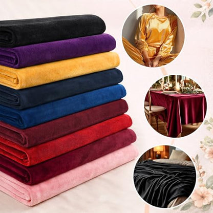 59”W Stretch Velvet Fabric, 5 Yard Soft Stretchy Fabric for Sewing Clothes, Apparel, Costume, Crafts - 90% Polyester 10% Spandex(5Yard, Burgundy) - color: Burgundy, size: 5 Yard