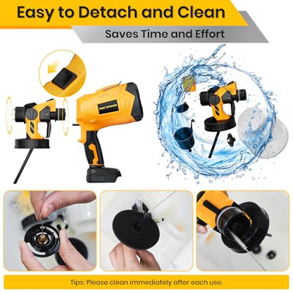 Cordless Paint Sprayer for House Painting with 2x5200mAh Battery, 37000RPM