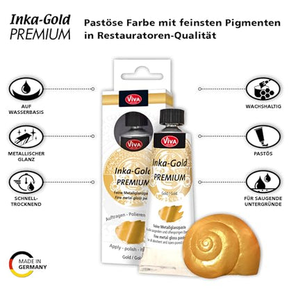 Viva Decor Inka Gold Premium Gilding Wax (906 Old Silver, 1,41 oz) metallic acrylic paint - craft paint set - effect paints - craft paints acrylic sets - apply, polish - done! - Made In Germany - color: Old Silver