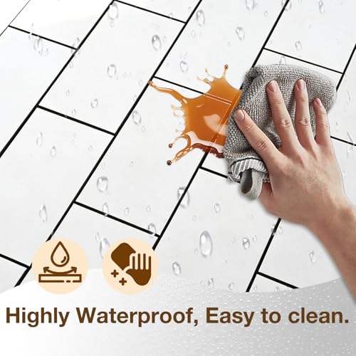 Havenly Peel and Stick Backsplash Tile for Kitchen & Bathroom Walls (White, 10 Tiles - 9.7 sq. ft. (0.9 m²)) - color: White