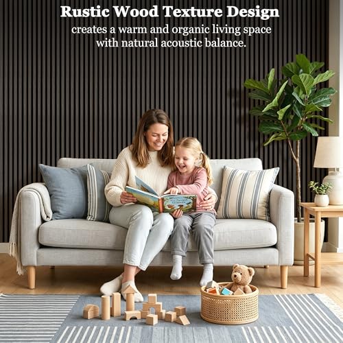 4-Pack Wood Veneer Acoustic Wall Panels Decorative Acoustical Panel - color: Brown
