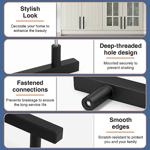 AEEKEL 30 Pack 6" Length Kitchen Cabinet Handles, Matte Black Drawer Pulls - color: Matte Black, size: 3-3/4 In Hole Center